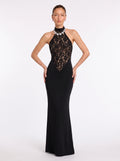 Prime Era Noir Lace Mermaid Gown - Black