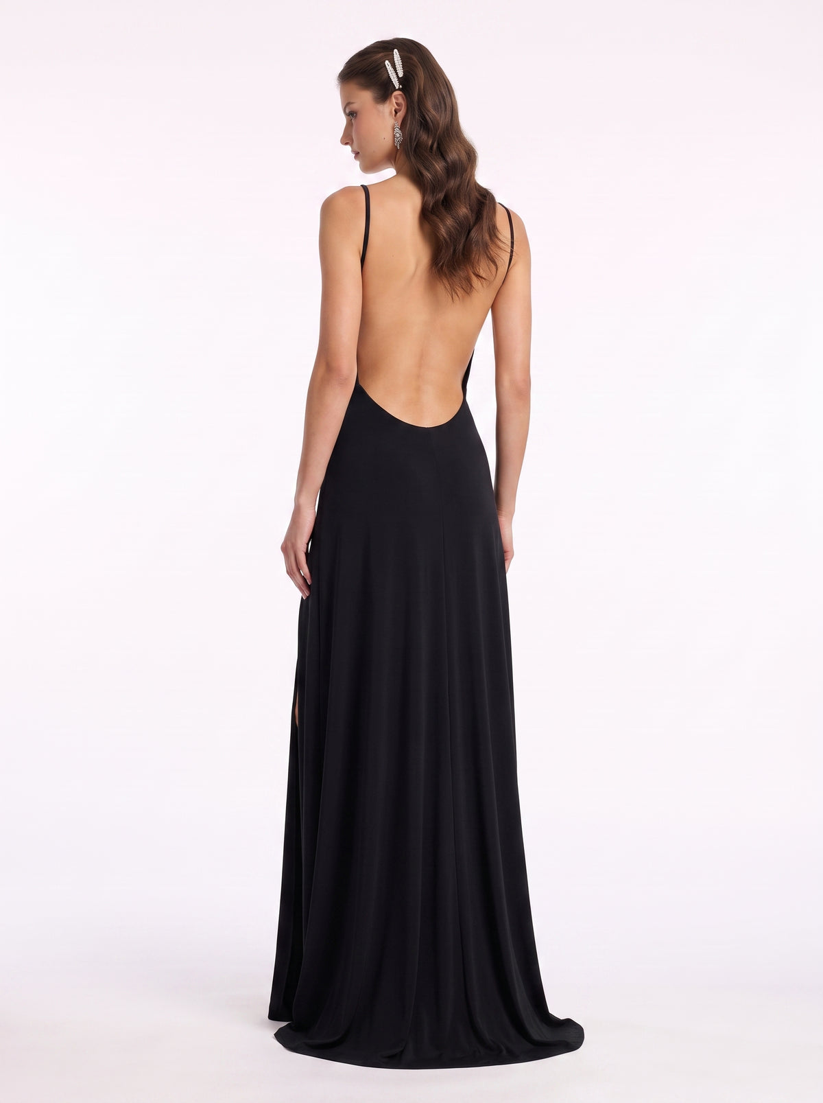 Prime Era Siren Draped Halter Maxi Dress - Black