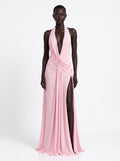Prime Era Siren Draped Halter Maxi Dress - Pink
