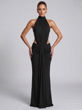 Prime Era Sienna Halter Open Back Gown - Black