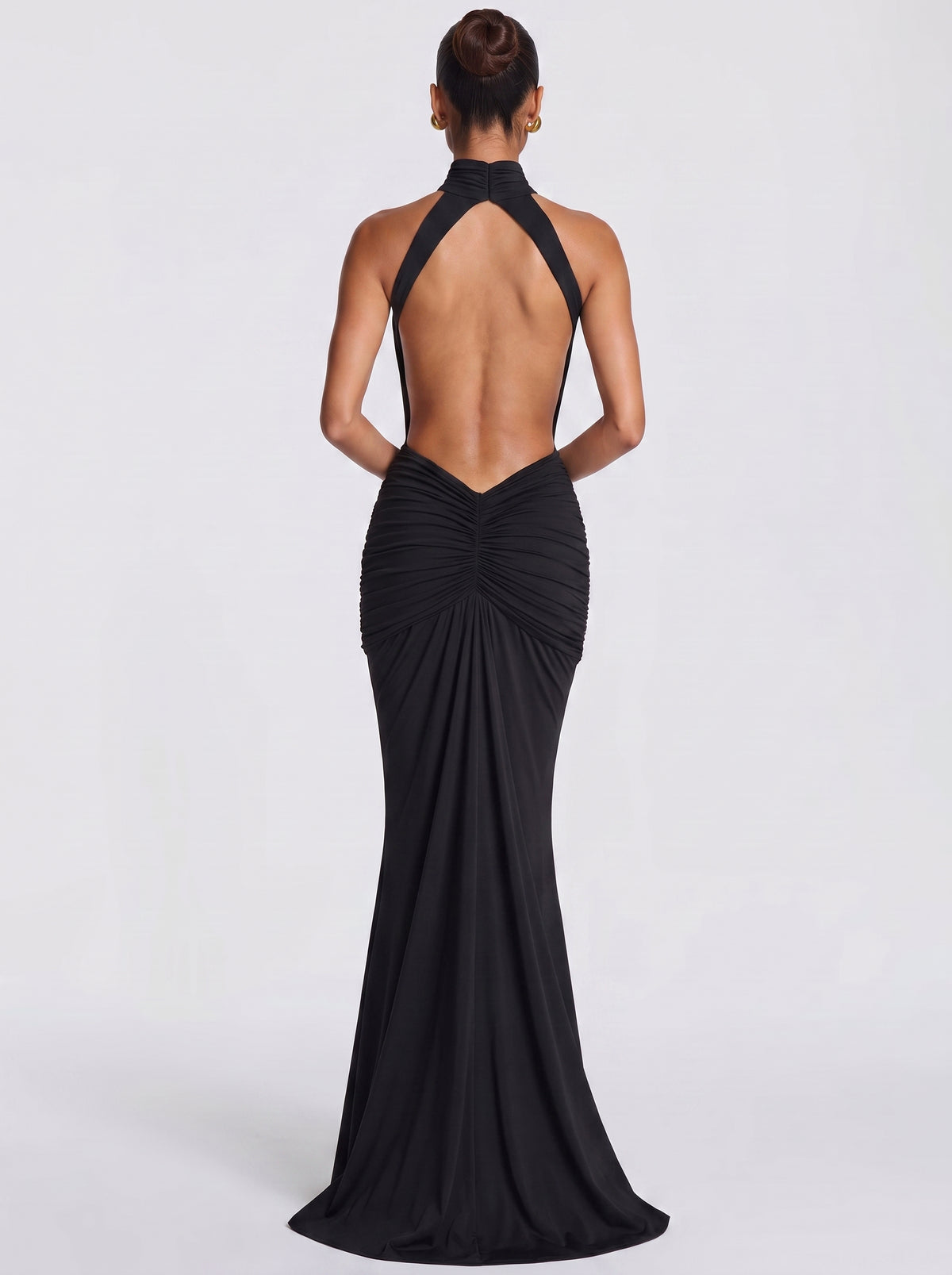 Prime Era Sienna Halter Open Back Gown - Black