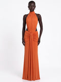 Prime Era Sienna Halter Open Back Gown - Orange