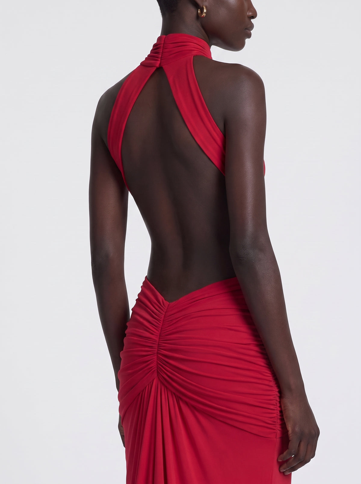 Prime Era Sienna Halter Open Back Gown - Red