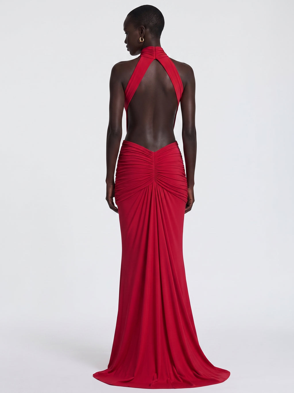 Prime Era Sienna Halter Open Back Gown - Red