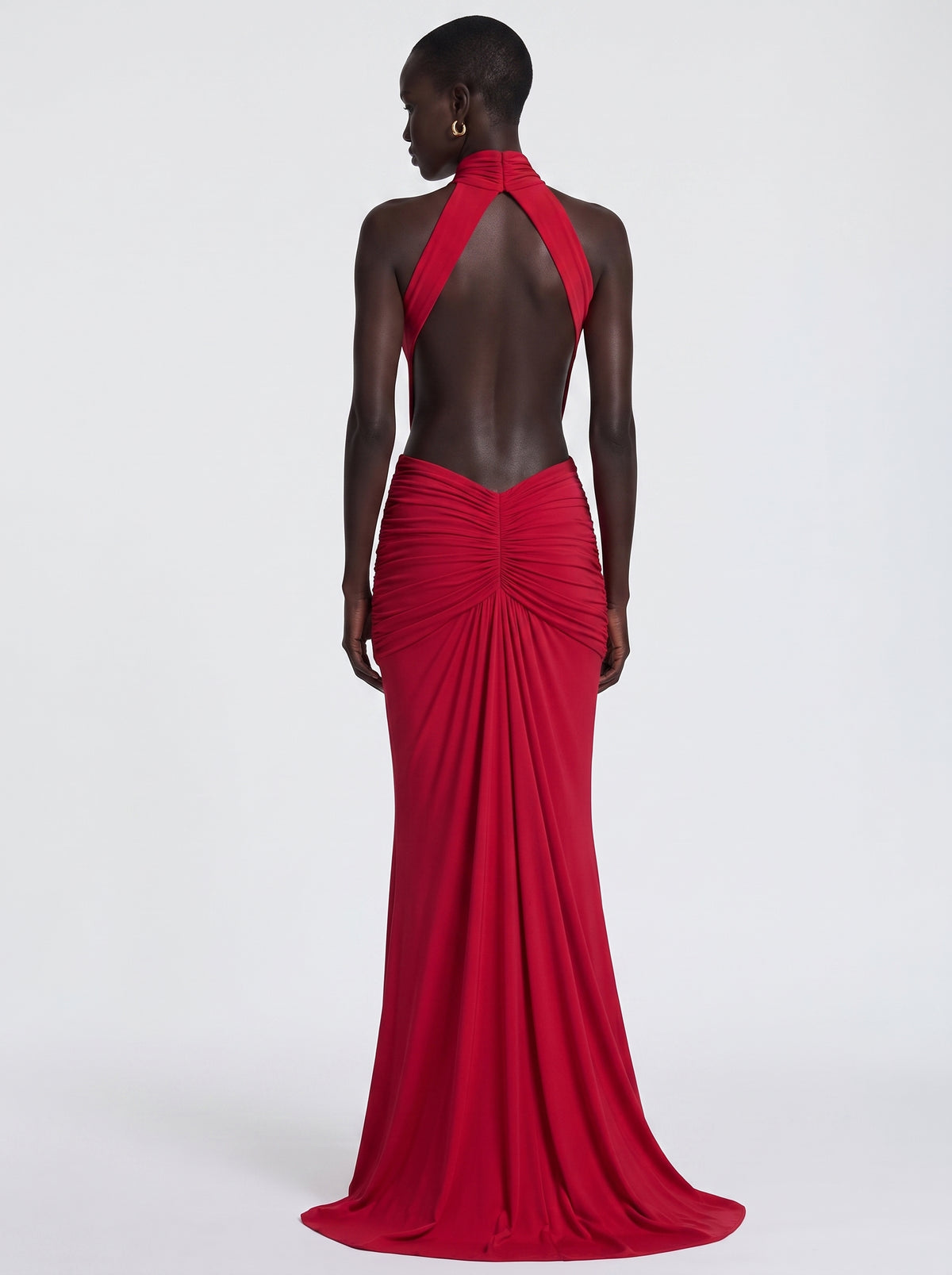 Prime Era Sienna Halter Open Back Gown - Red