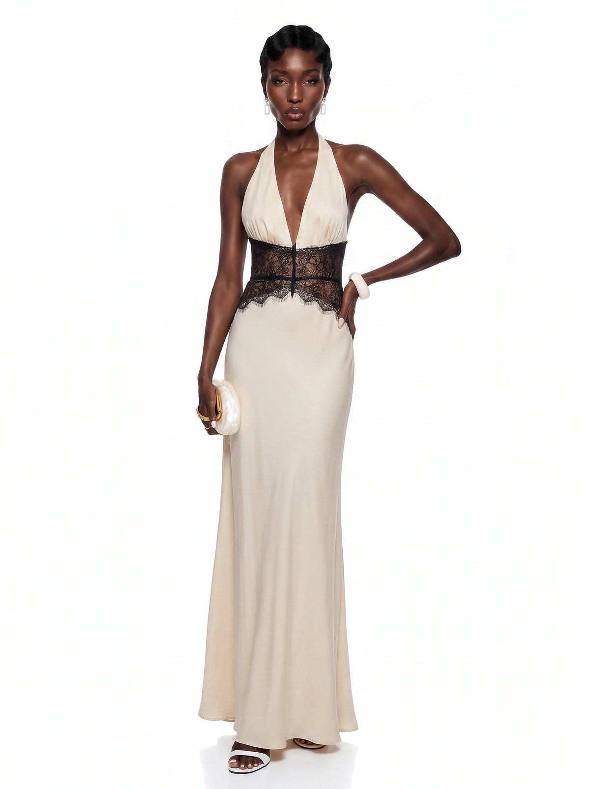 Prime Era Lyra Lace Corset Maxi Dress - Black Contrast Bodice