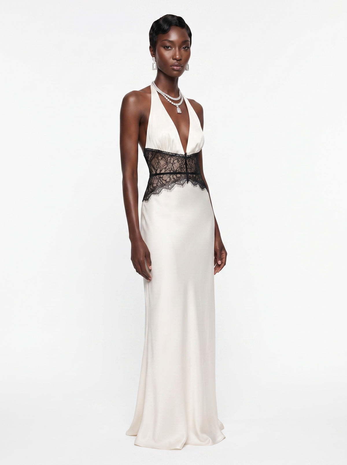 Prime Era Lyra Lace Corset Maxi Dress - Black Contrast Bodice