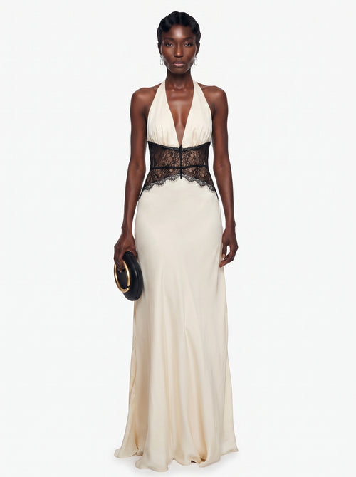 Prime Era Lyra Lace Corset Maxi Dress - Black Contrast Bodice