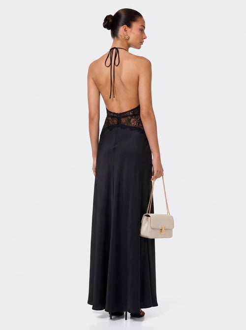 Prime Era Lyra Lace Corset Maxi Dress - Full Black