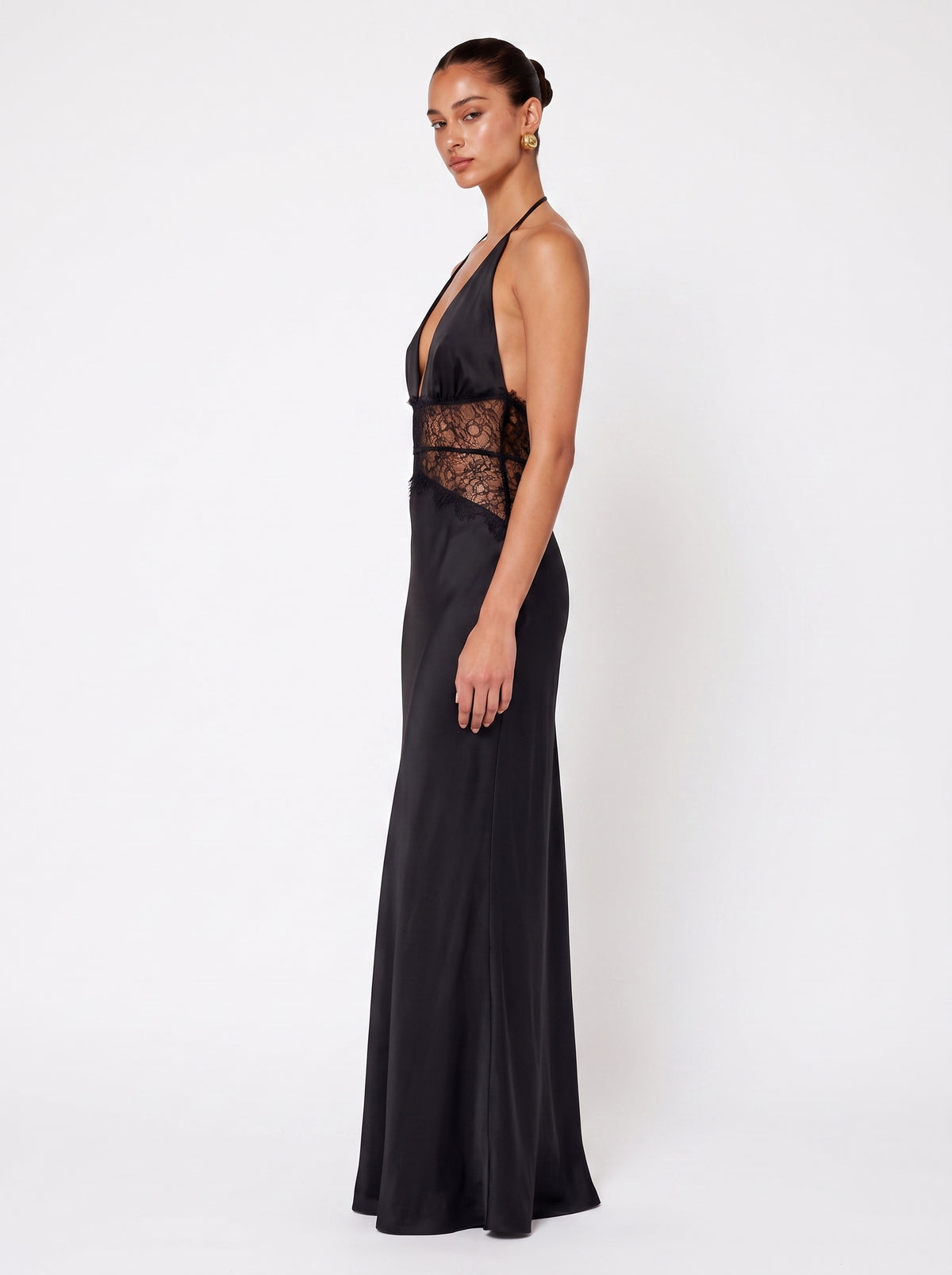 Prime Era Lyra Lace Corset Maxi Dress - Full Black
