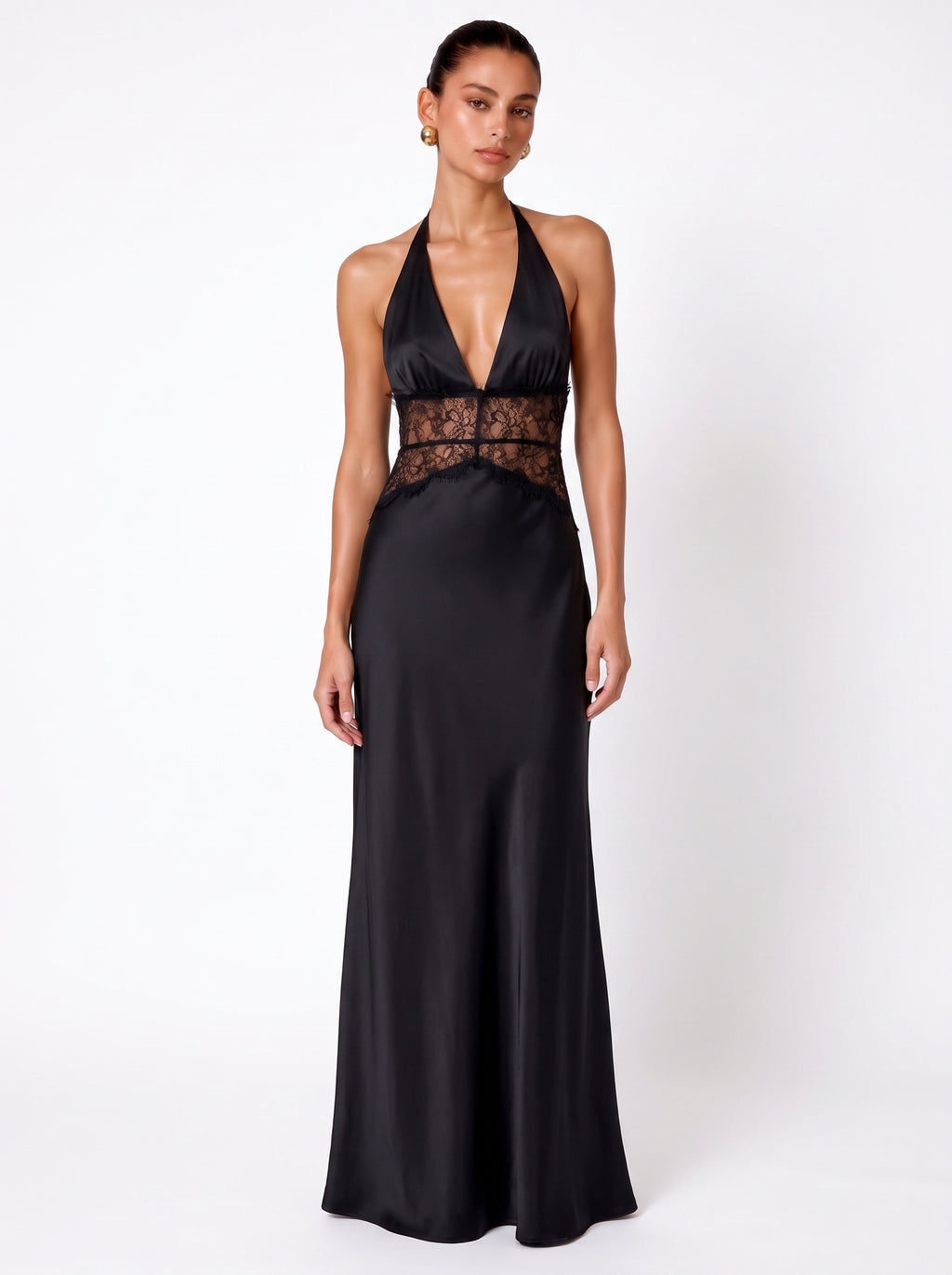 Prime Era Lyra Lace Corset Maxi Dress - Full Black