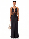 Prime Era Lyra Lace Corset Maxi Dress - Full Black